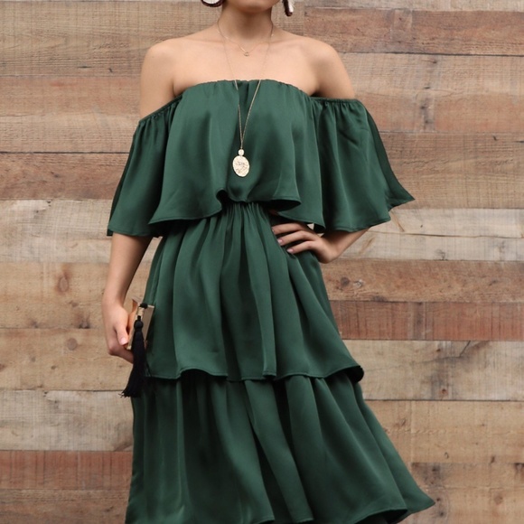 Dresses & Skirts - off the shoulder ruffle maxi dress